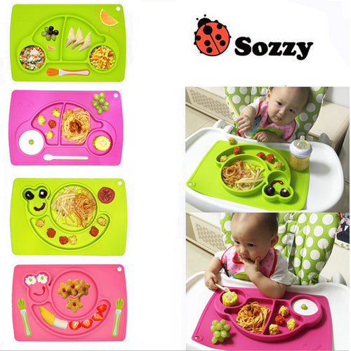 green-car-shape-silicone-plate-and-pink-car-shape-silicone-plate-and-green-snail-shape-silicone-plate-and-pink-snail-shape-silicone-plate